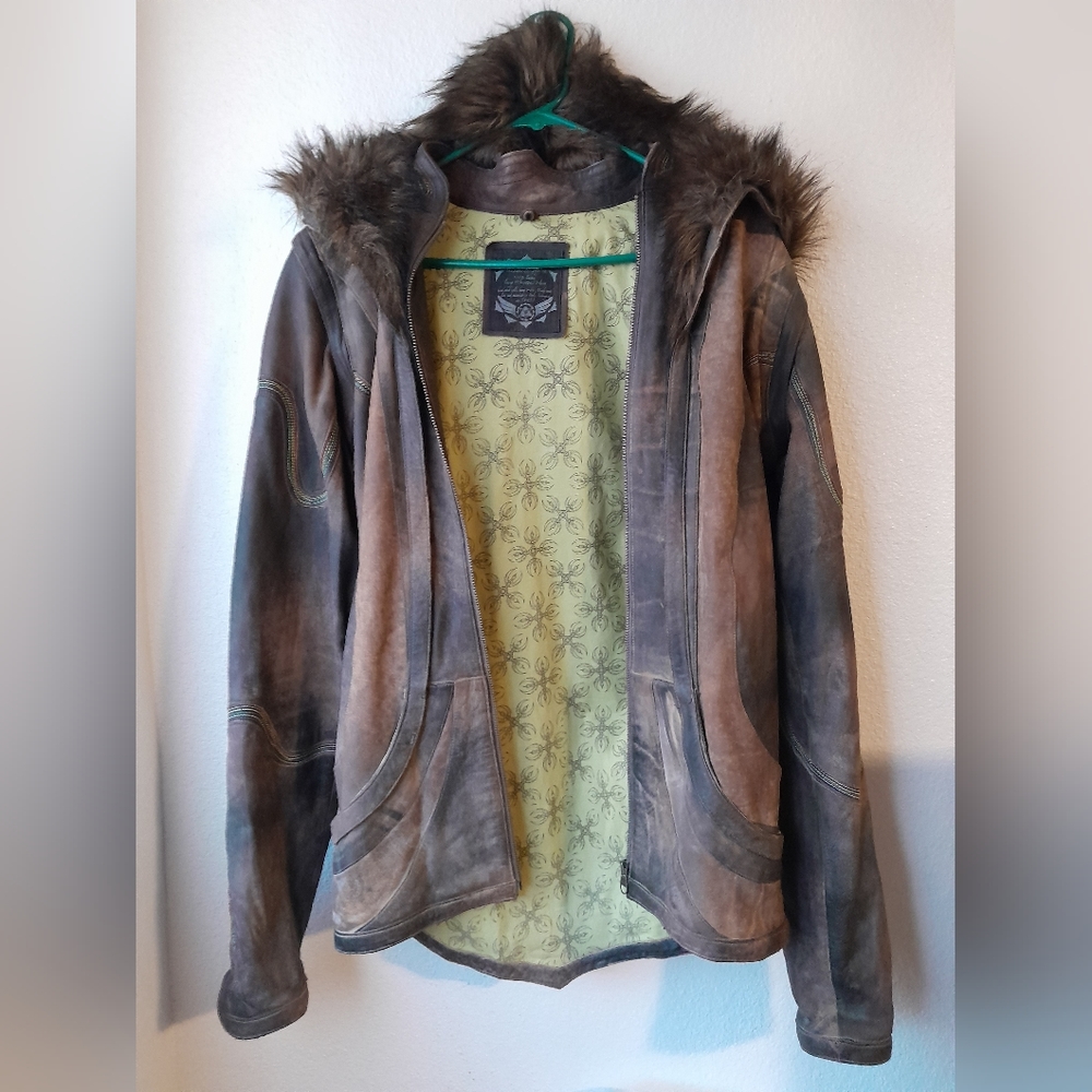 Anahata Designs Leather chakras festival Jacket